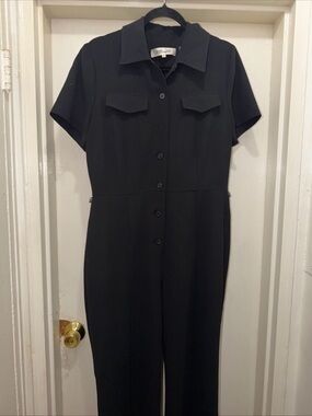 Diane Von Furstenberg Black Short-Sleeve Jumpsuit